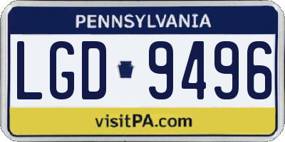 PA license plate LGD9496