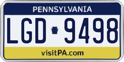 PA license plate LGD9498