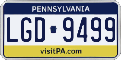 PA license plate LGD9499