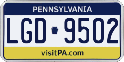 PA license plate LGD9502