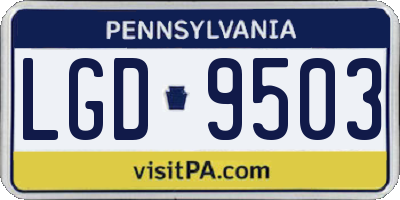 PA license plate LGD9503