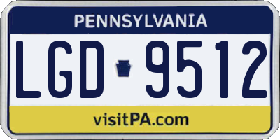 PA license plate LGD9512