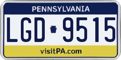PA license plate LGD9515