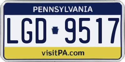 PA license plate LGD9517
