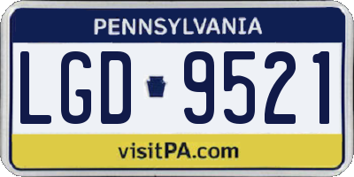 PA license plate LGD9521