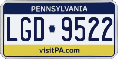 PA license plate LGD9522