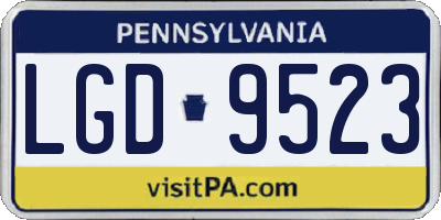 PA license plate LGD9523
