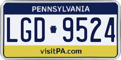 PA license plate LGD9524