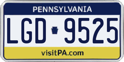 PA license plate LGD9525