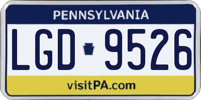 PA license plate LGD9526