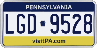 PA license plate LGD9528