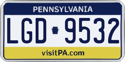 PA license plate LGD9532