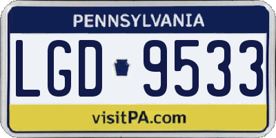 PA license plate LGD9533
