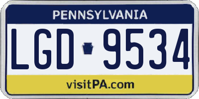 PA license plate LGD9534