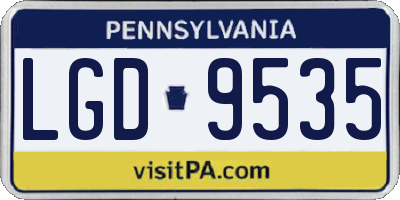 PA license plate LGD9535