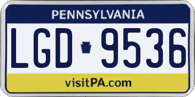 PA license plate LGD9536