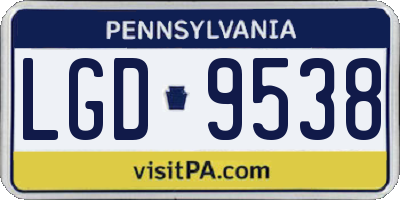 PA license plate LGD9538