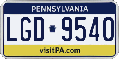 PA license plate LGD9540