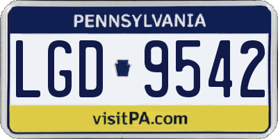 PA license plate LGD9542