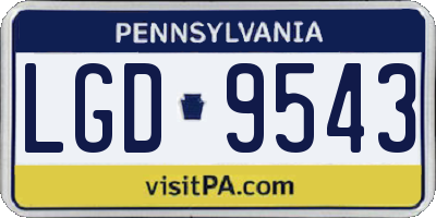 PA license plate LGD9543