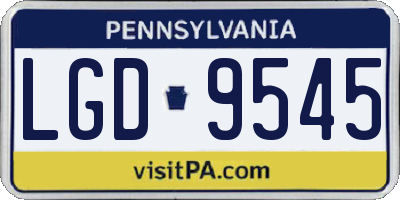 PA license plate LGD9545