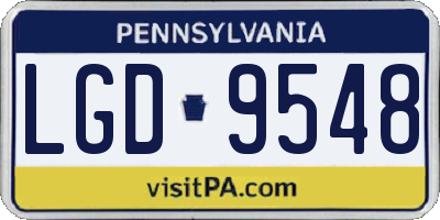 PA license plate LGD9548