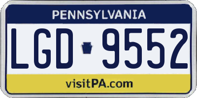 PA license plate LGD9552