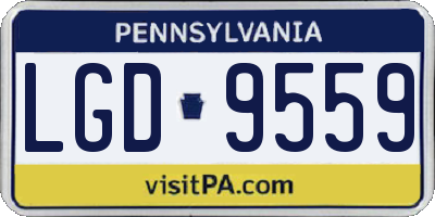 PA license plate LGD9559