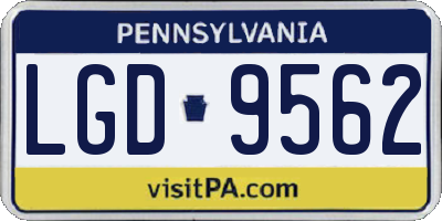 PA license plate LGD9562