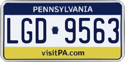 PA license plate LGD9563