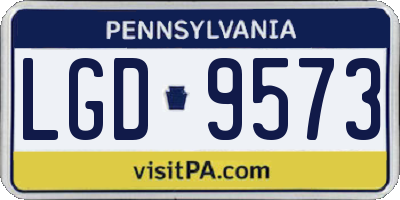 PA license plate LGD9573