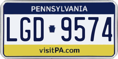 PA license plate LGD9574