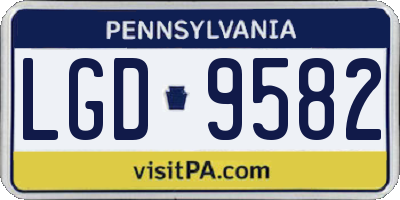 PA license plate LGD9582