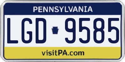 PA license plate LGD9585