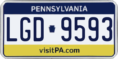 PA license plate LGD9593