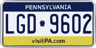 PA license plate LGD9602