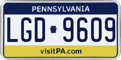 PA license plate LGD9609