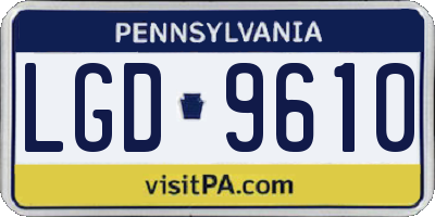 PA license plate LGD9610