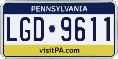 PA license plate LGD9611