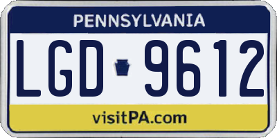PA license plate LGD9612