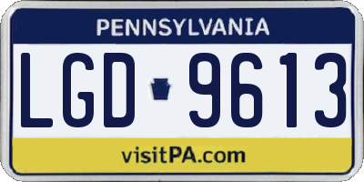 PA license plate LGD9613
