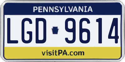 PA license plate LGD9614