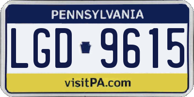 PA license plate LGD9615
