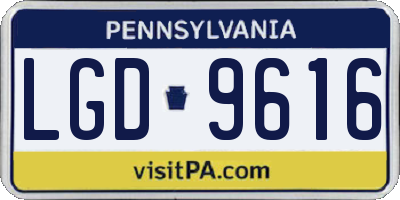 PA license plate LGD9616