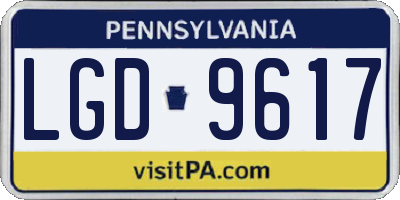 PA license plate LGD9617