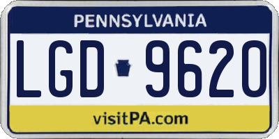 PA license plate LGD9620