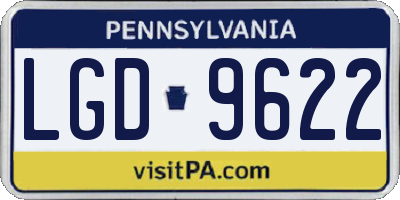 PA license plate LGD9622