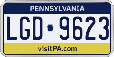 PA license plate LGD9623