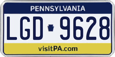 PA license plate LGD9628