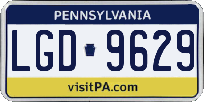 PA license plate LGD9629